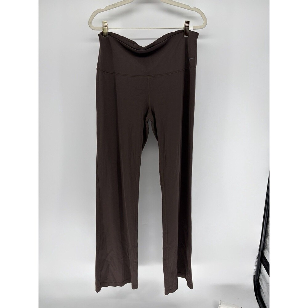 Nike Women Zenvy High-Waisted Flare Leggings Yoga Pants Size XL Brown